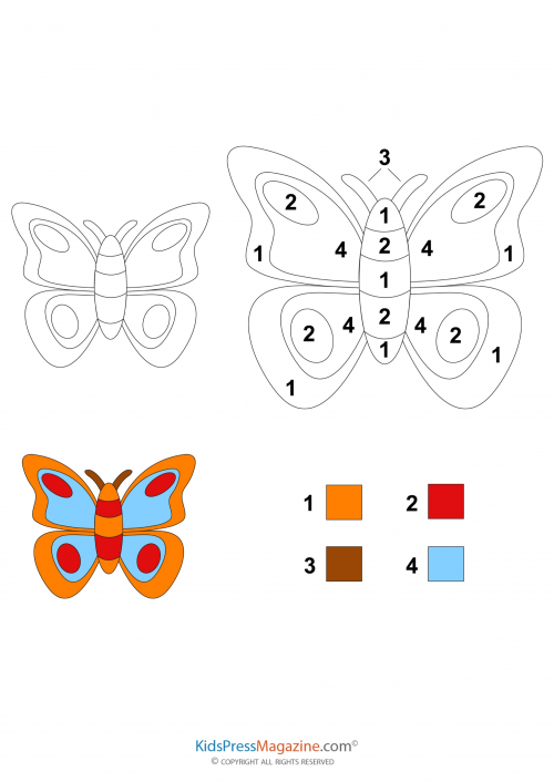 Free Printable Color by Number Butterfly 10