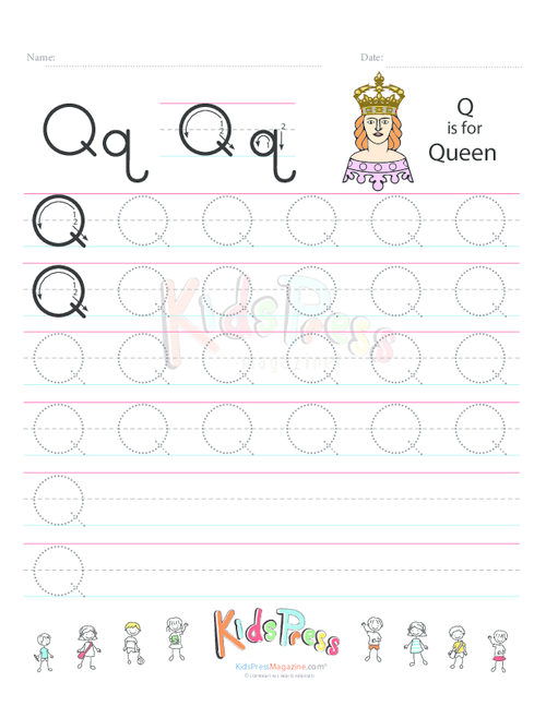 Handwriting Worksheet Letter Q KidsPressMagazine