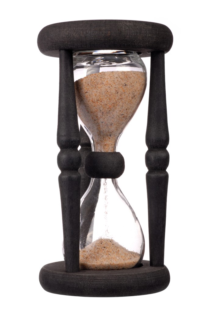 Hourglasses are used for time measurement, from minutes to hours, and even a year, and when the top bulb is empty, time is up.